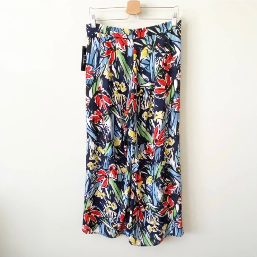 Lulus Pauma Navy Blue Print Wide-Leg Pants Women’s Size Medium NWT - Picture 5 of 13
